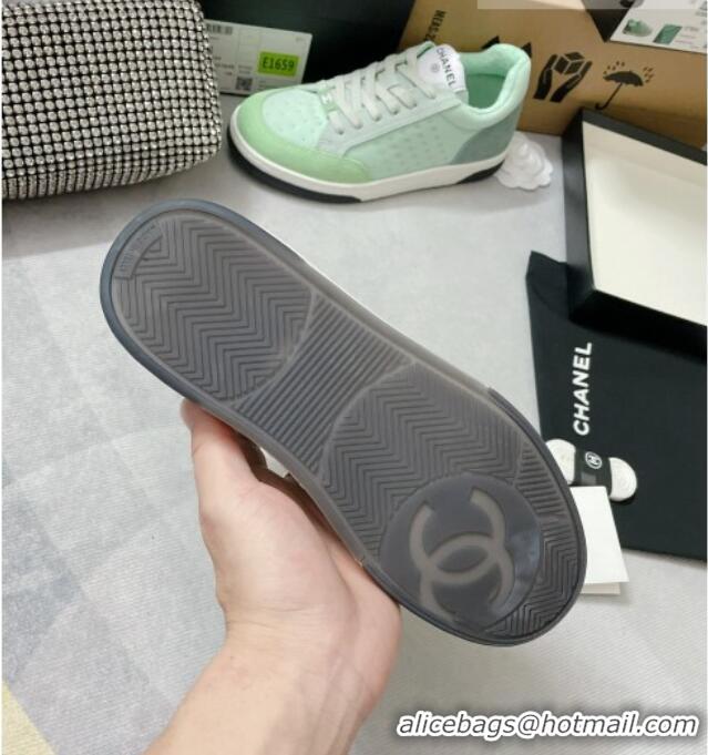 Best Price Chanel Mesh & Suede Sneakers G38811 Green 042168