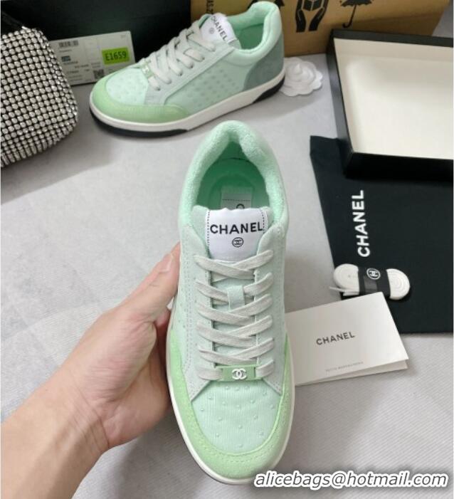 Best Price Chanel Mesh & Suede Sneakers G38811 Green 042168