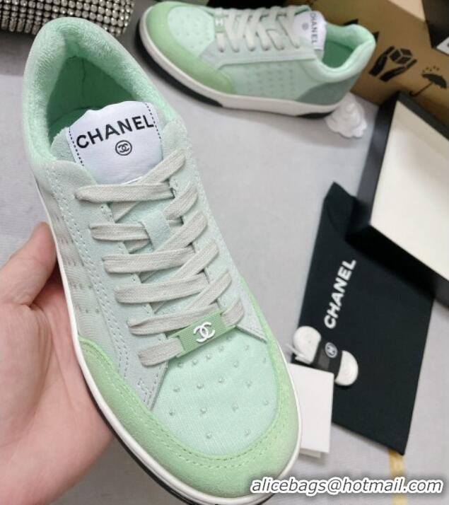 Best Price Chanel Mesh & Suede Sneakers G38811 Green 042168