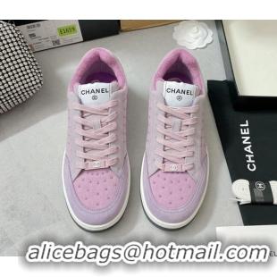 Unique Style Chanel Mesh & Suede Sneakers G38811 Purple 042169