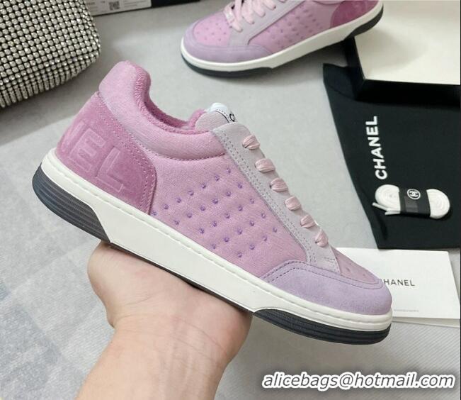 Unique Style Chanel Mesh & Suede Sneakers G38811 Purple 042169