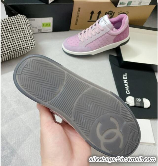 Unique Style Chanel Mesh & Suede Sneakers G38811 Purple 042169