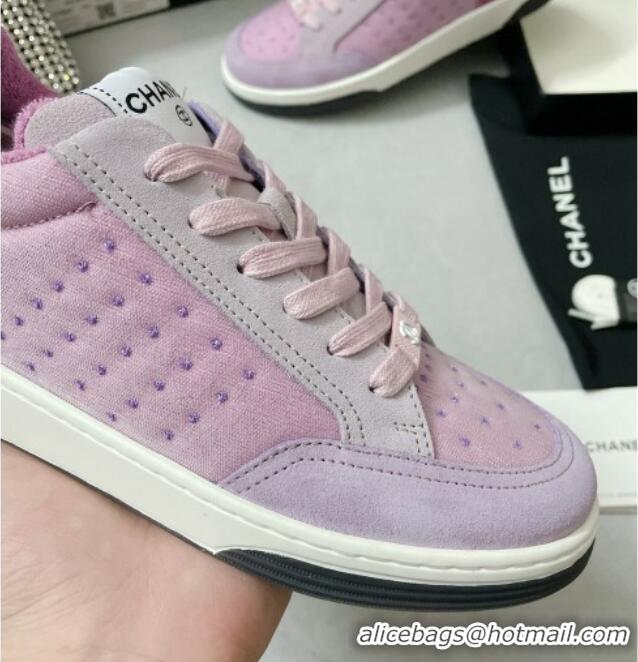 Unique Style Chanel Mesh & Suede Sneakers G38811 Purple 042169