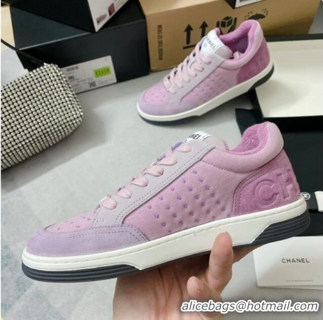 Unique Style Chanel Mesh & Suede Sneakers G38811 Purple 042169