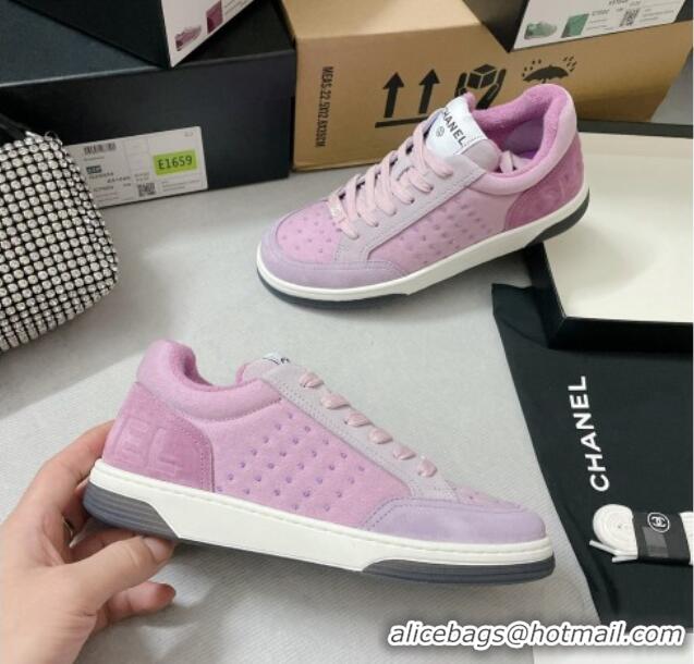 Unique Style Chanel Mesh & Suede Sneakers G38811 Purple 042169