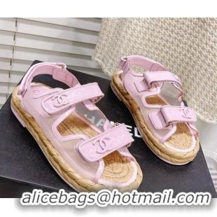 Perfect Chanel Mesh Strap Sandals G38945 Pink 042172