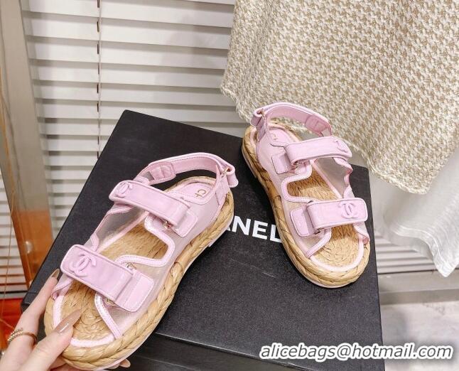 Perfect Chanel Mesh Strap Sandals G38945 Pink 042172