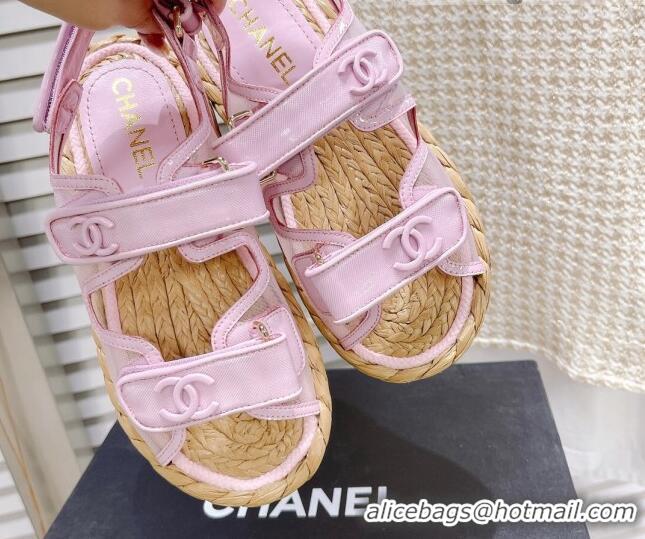 Perfect Chanel Mesh Strap Sandals G38945 Pink 042172