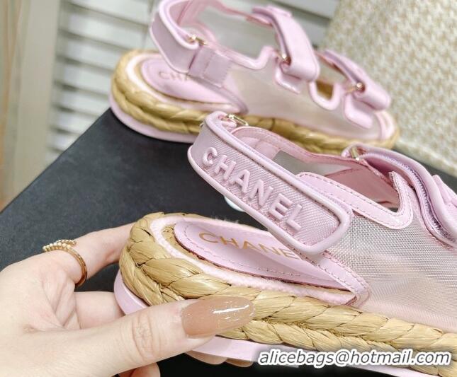 Perfect Chanel Mesh Strap Sandals G38945 Pink 042172