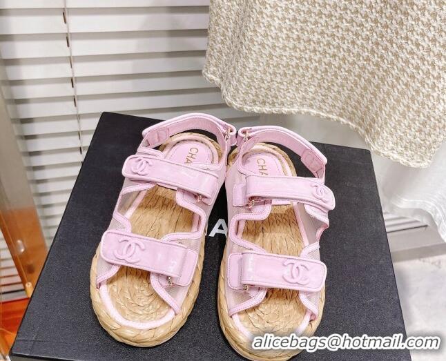 Perfect Chanel Mesh Strap Sandals G38945 Pink 042172