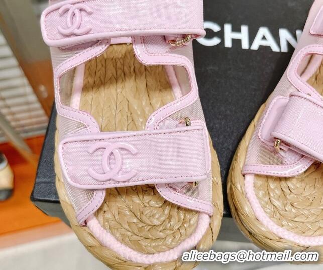 Perfect Chanel Mesh Strap Sandals G38945 Pink 042172