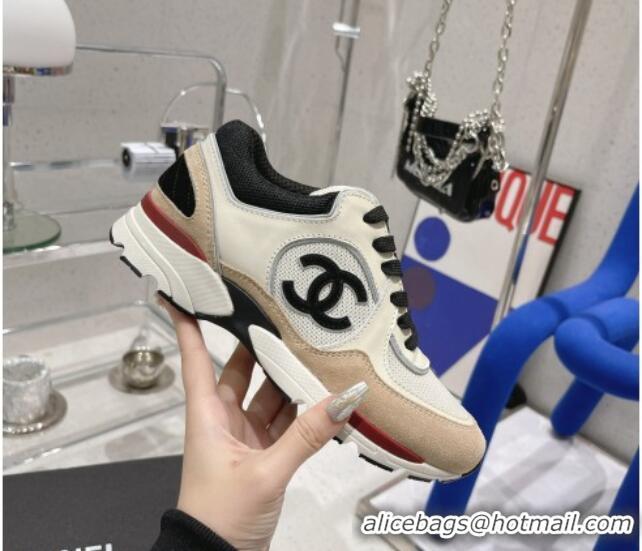 Purchase Chanel Calfskin, Mesh & Suede Sneakers G39066 White/Brown 042187