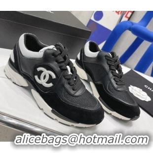 Discount Chanel Calfskin, Mesh & Suede Sneakers G39066 Black 02 042188