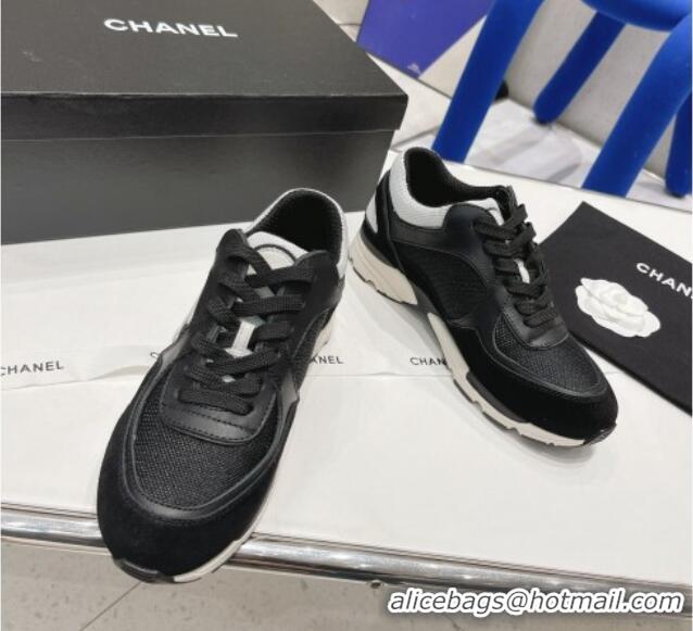 Discount Chanel Calfskin, Mesh & Suede Sneakers G39066 Black 02 042188