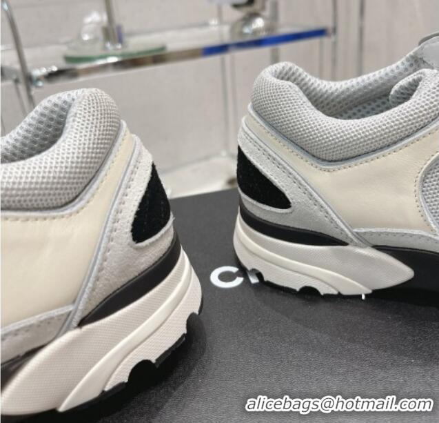 Best Product Chanel Calfskin, Mesh & Suede Sneakers G39066 White/Black/Gray 042190