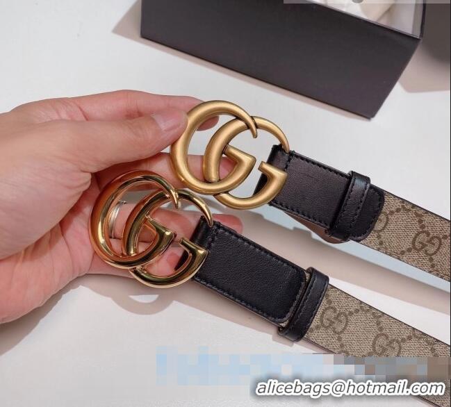 Buy Discount Gucci GG Belt 30mm with Double G Buckle 625839 Black