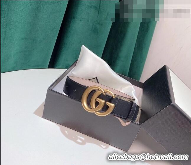 Buy Discount Gucci GG Belt 30mm with Double G Buckle 625839 Black