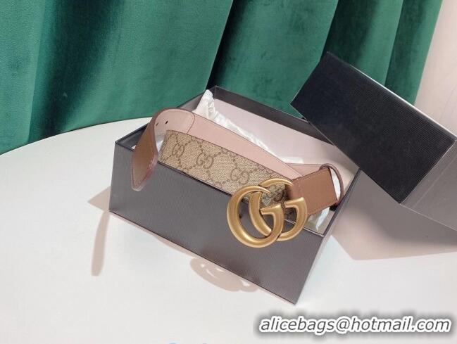 Luxurious Grade Gucci GG Belt 30mm with Double G Buckle 625839 Brown