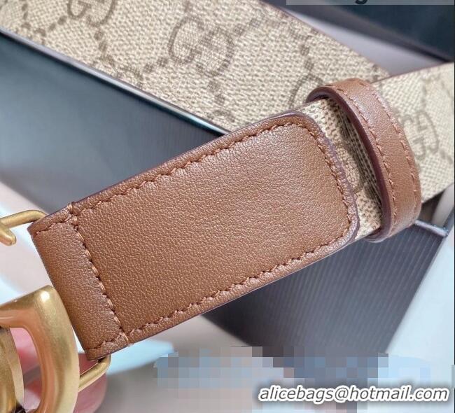 Luxurious Grade Gucci GG Belt 30mm with Double G Buckle 625839 Brown