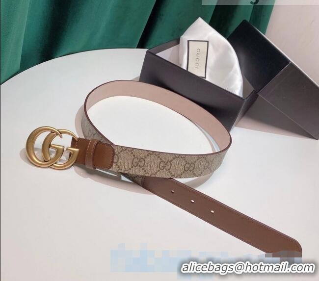 Luxurious Grade Gucci GG Belt 30mm with Double G Buckle 625839 Brown