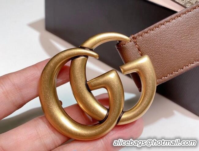 Luxurious Grade Gucci GG Belt 30mm with Double G Buckle 625839 Brown