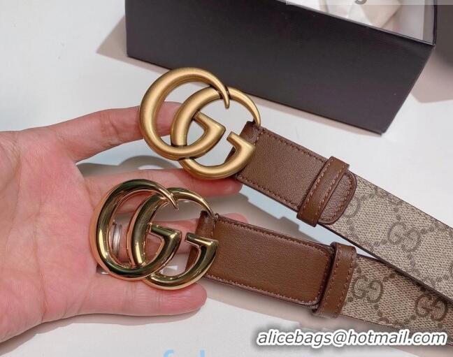 Luxurious Grade Gucci GG Belt 30mm with Double G Buckle 625839 Brown