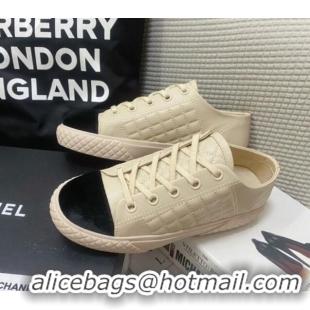 Unique Style Chanel Quilted Calfskin Low-top Sneakers G38280 Beige