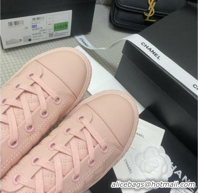 Good Looking Chanel Quilted Calfskin Low-top Sneakers G38280 Pink