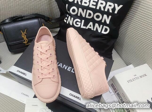 Good Looking Chanel Quilted Calfskin Low-top Sneakers G38280 Pink