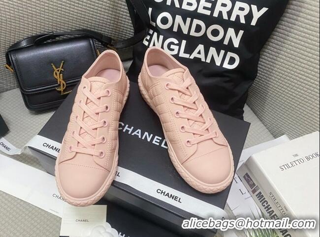 Good Looking Chanel Quilted Calfskin Low-top Sneakers G38280 Pink