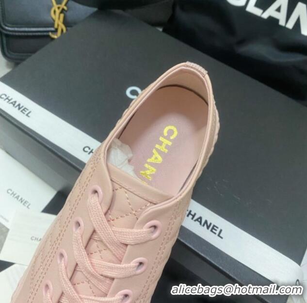 Good Looking Chanel Quilted Calfskin Low-top Sneakers G38280 Pink