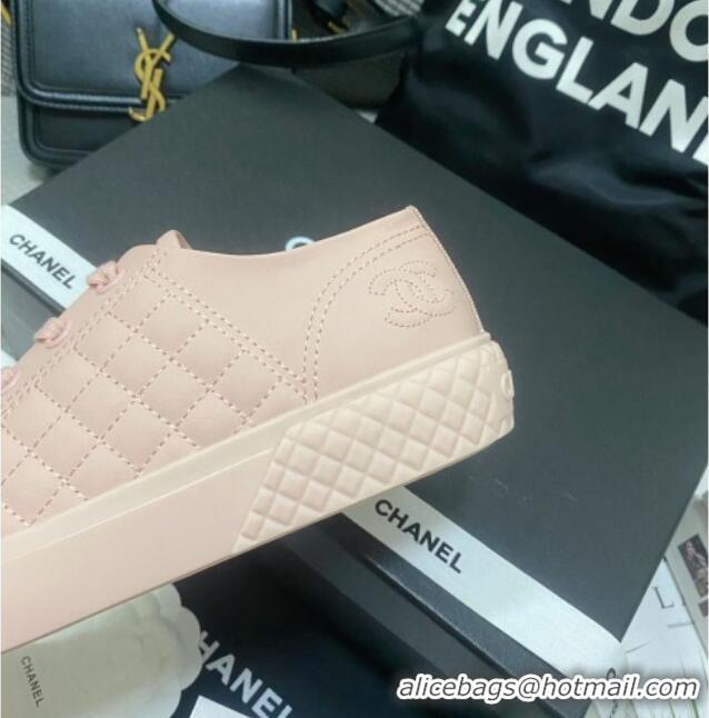 Good Looking Chanel Quilted Calfskin Low-top Sneakers G38280 Pink