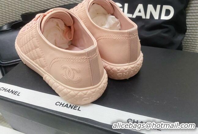 Good Looking Chanel Quilted Calfskin Low-top Sneakers G38280 Pink