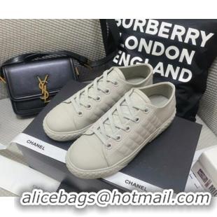 Good Quality Chanel Quilted Calfskin Low-top Sneakers G38280 Gray