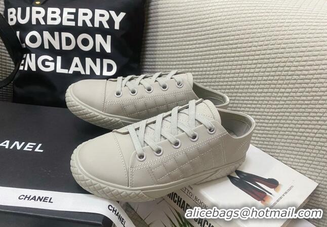 Good Quality Chanel Quilted Calfskin Low-top Sneakers G38280 Gray