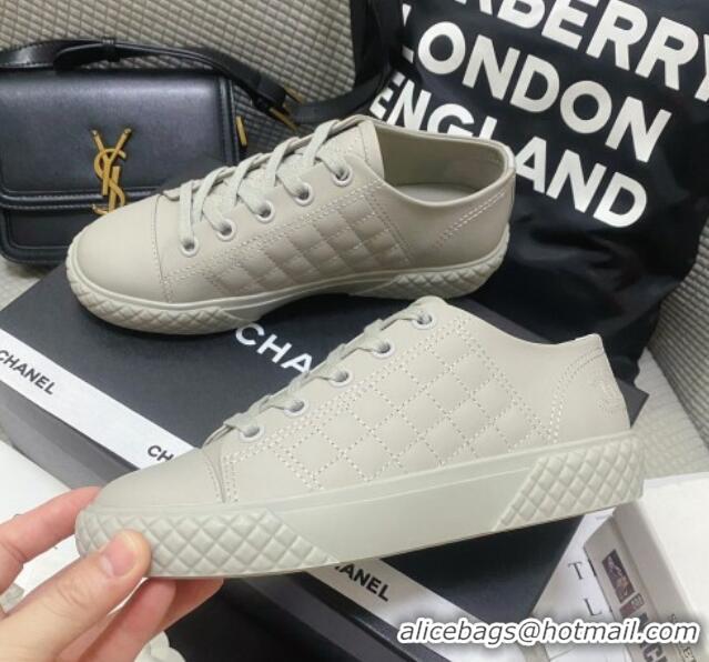 Good Quality Chanel Quilted Calfskin Low-top Sneakers G38280 Gray