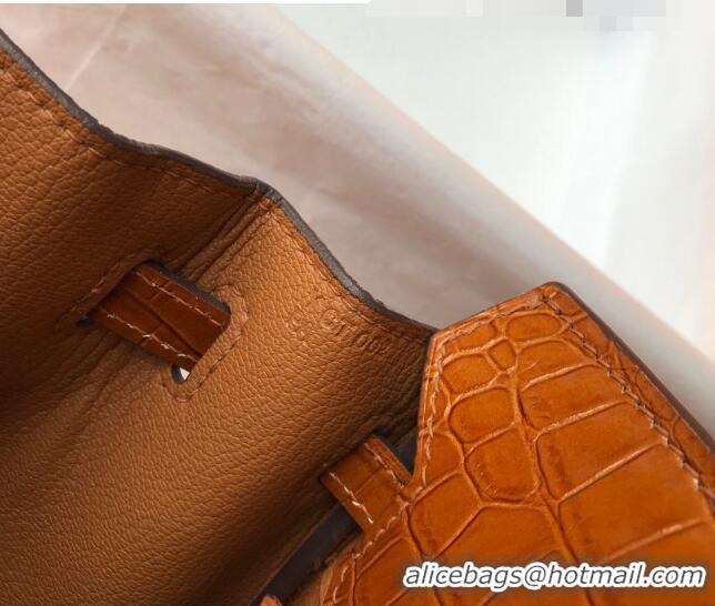 Top Quality Hermes Touch Birkin Bag 25cm in Crocodile Embossed Leather and Togo Calfskin H25 Brown/Gold