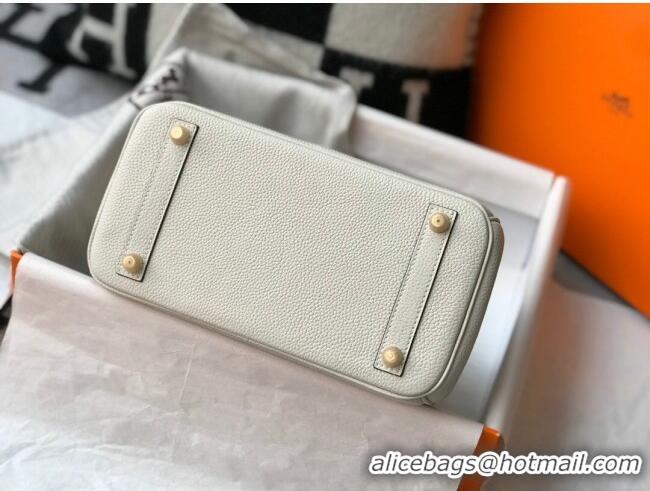 Discount Hermes Touch Birkin Bag 25cm in Crocodile Embossed Leather and Togo Calfskin H25 White/Gold