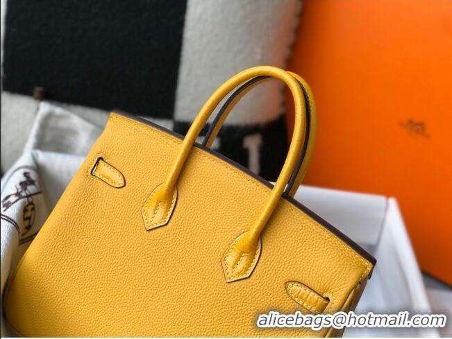 Well Crafted Hermes Touch Birkin Bag 25cm in Crocodile Embossed Leather and Togo Calfskin H25 Yellow/Gold