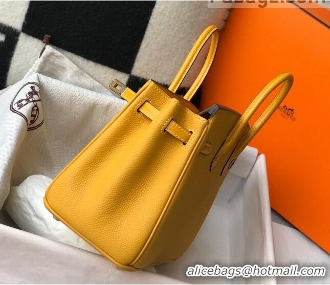 Well Crafted Hermes Touch Birkin Bag 25cm in Crocodile Embossed Leather and Togo Calfskin H25 Yellow/Gold