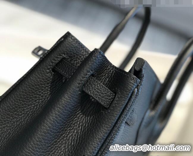 Inexpensive Hermes Birkin 25cm Bag in Togo Calfskin H25 Black/Silver