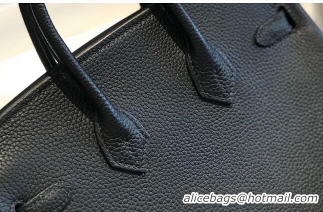 Inexpensive Hermes Birkin 25cm Bag in Togo Calfskin H25 Black/Silver