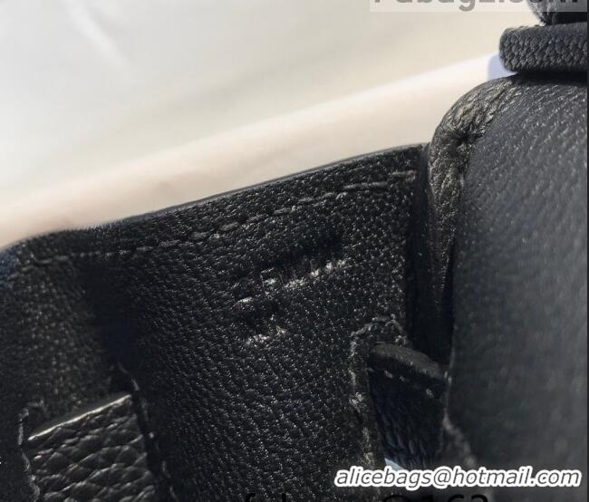 Inexpensive Hermes Birkin 25cm Bag in Togo Calfskin H25 Black/Silver