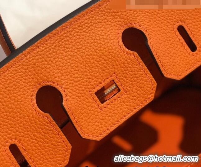 Shop Grade Hermes Birkin 25cm Bag in Togo Calfskin H25 Orange/Gold