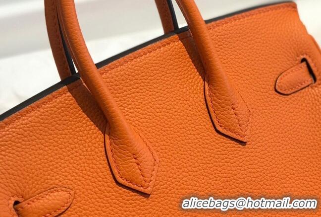 Shop Grade Hermes Birkin 25cm Bag in Togo Calfskin H25 Orange/Gold