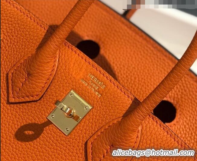 Super Quality Hermes Birkin 25cm Bag in Togo Calfskin H25 Orange/Gold