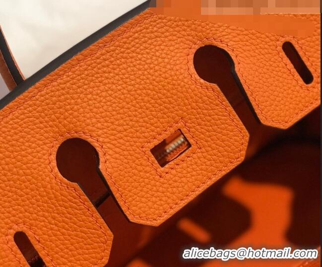 Super Quality Hermes Birkin 25cm Bag in Togo Calfskin H25 Orange/Gold