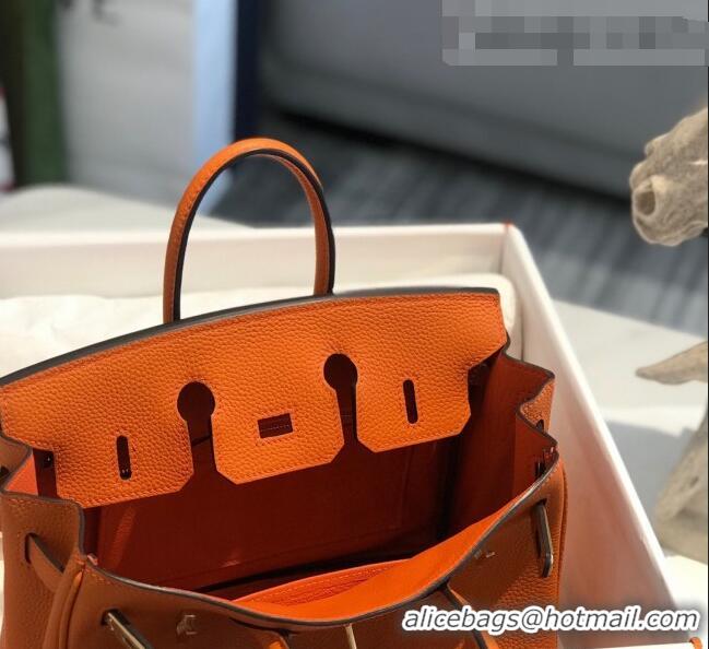 Super Quality Hermes Birkin 25cm Bag in Togo Calfskin H25 Orange/Gold