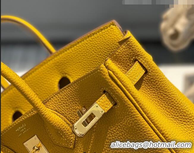 Low Cost Hermes Birkin 25cm Bag in Togo Calfskin H25 Jaune Amber Yellow/Gold