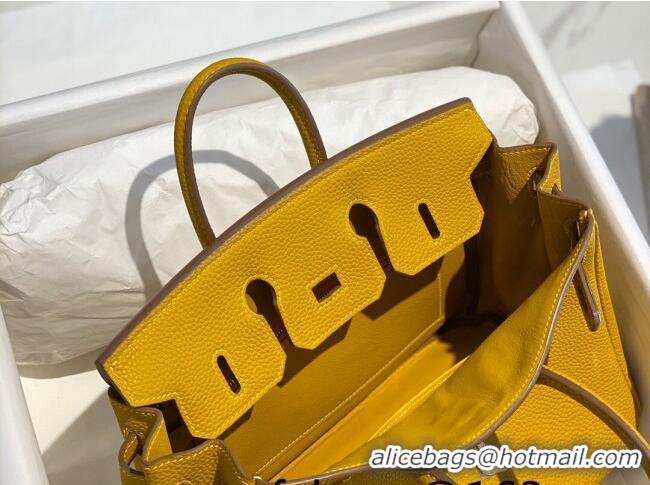 Low Cost Hermes Birkin 25cm Bag in Togo Calfskin H25 Jaune Amber Yellow/Gold